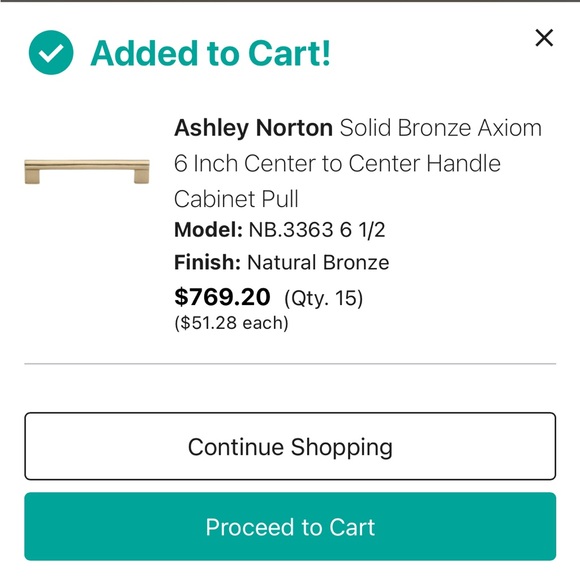 15 Ashley Norton Natural Bronze Axiom 6” Handle Cabinet Pull Pulls - Picture 5 of 6